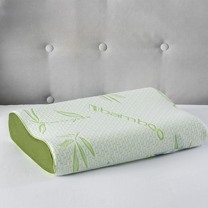 Snug City Small Bamboo Memory Foam Contour Neck Support Orthopaedic Pillow in Green