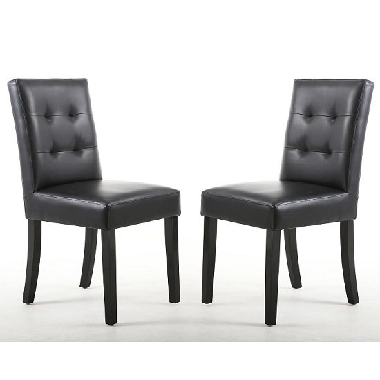 Artois Dining Chair In Black Matt Bonded Leather With Black Legs
