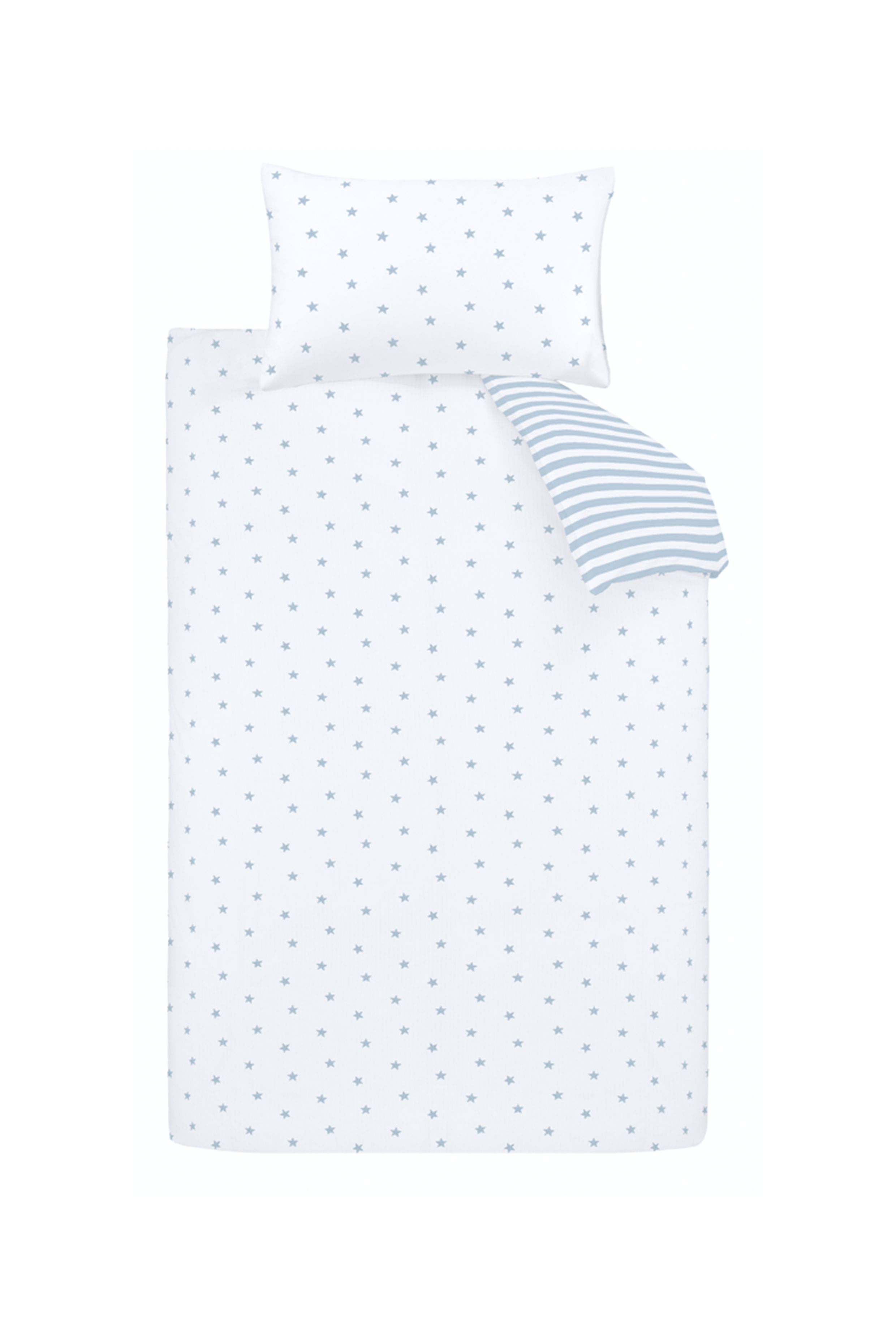Bianca 'Mini Star & Stripes' Reversible Cotton Duvet Cover Set in Blue 5