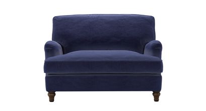 Bluebell Loveseat Sofabed in Prussian Blue Cotton Matt Velvet - sofa.com
