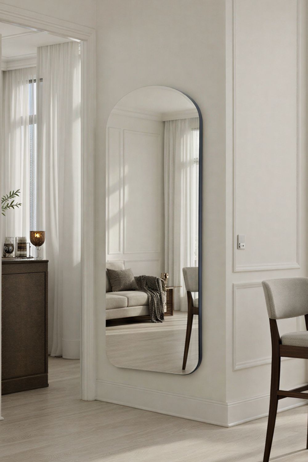 Yearn Mirrors Soho Curved Arch Full Length Mirror Black