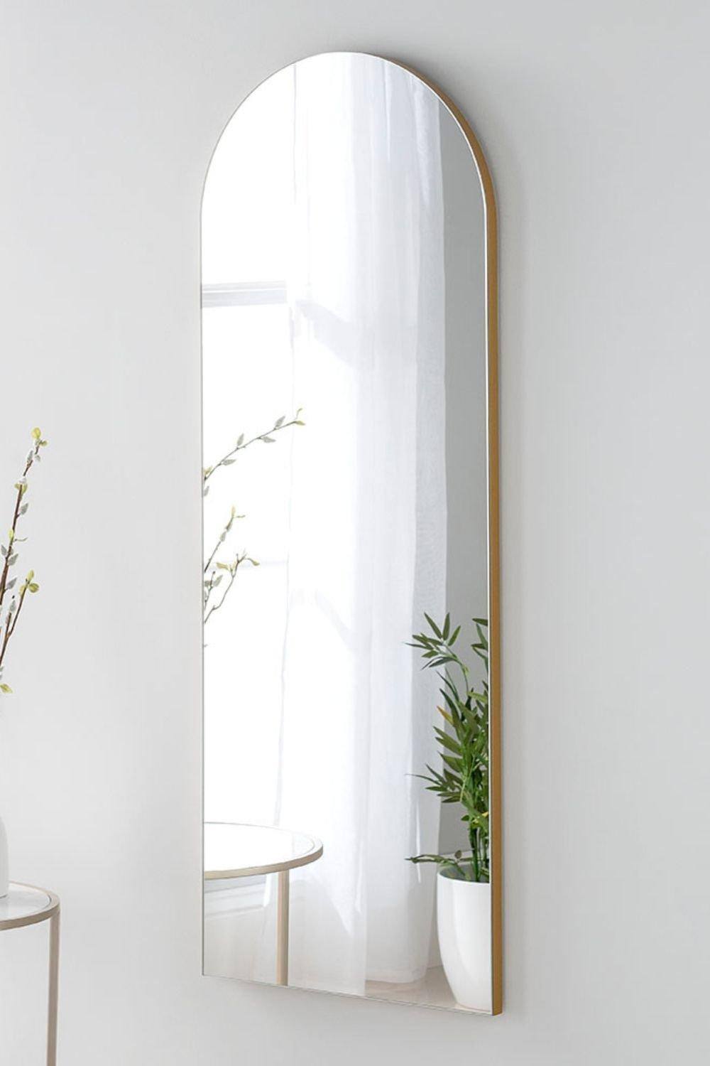 Yearn Mirrors Minimal Arch Gold Dressing Mirror 120x45cm