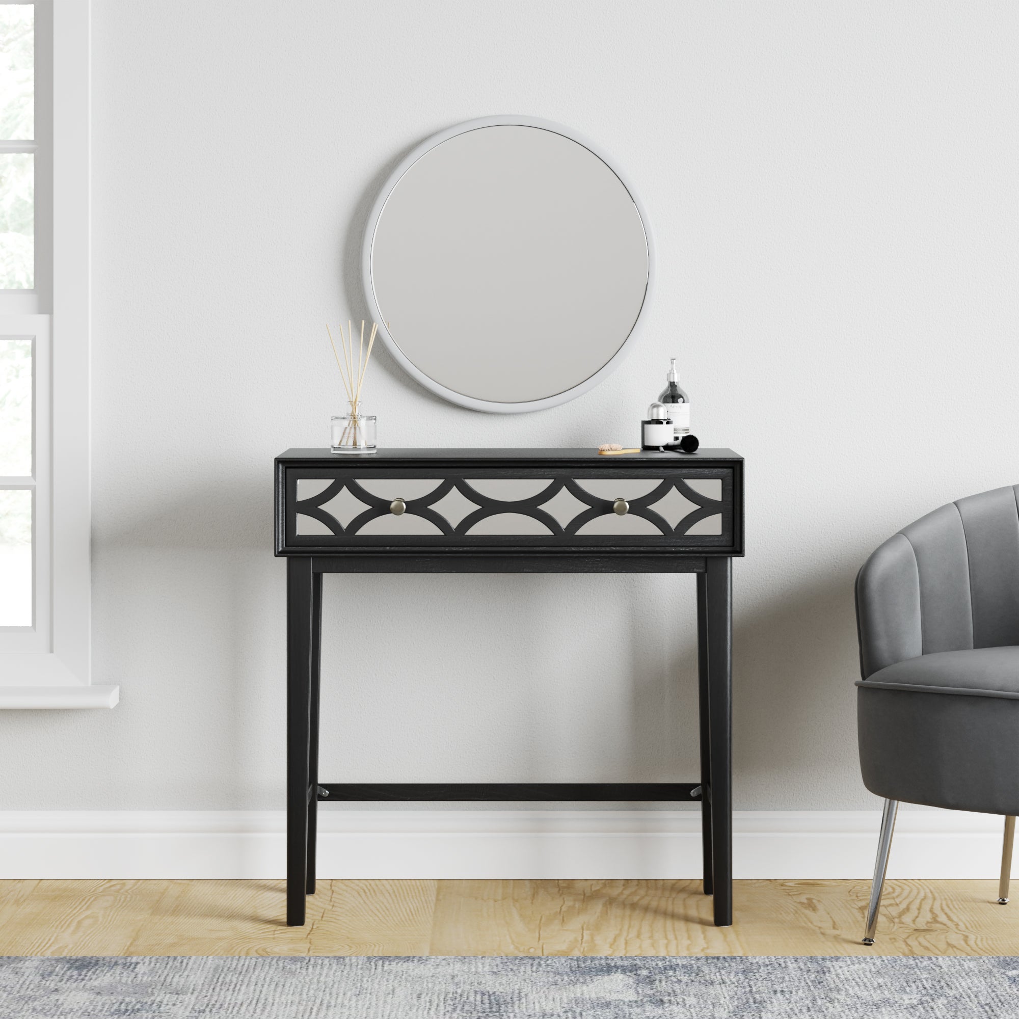 Delphi Black Dressing Table Black