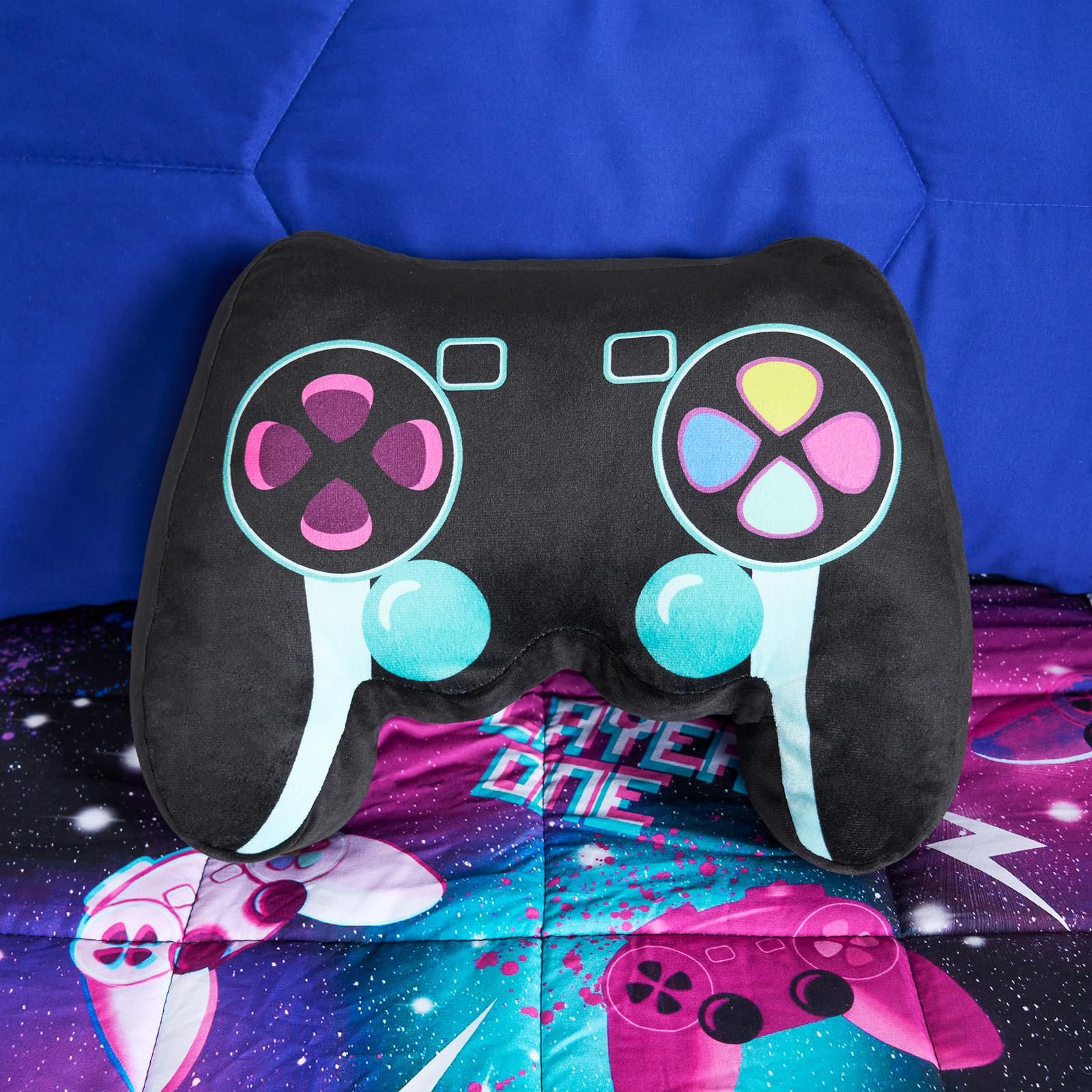 OHS Gaming Remote Cushion Filled Bedroom Scatter Chair Sofa Decorative Bed Pillow in Black