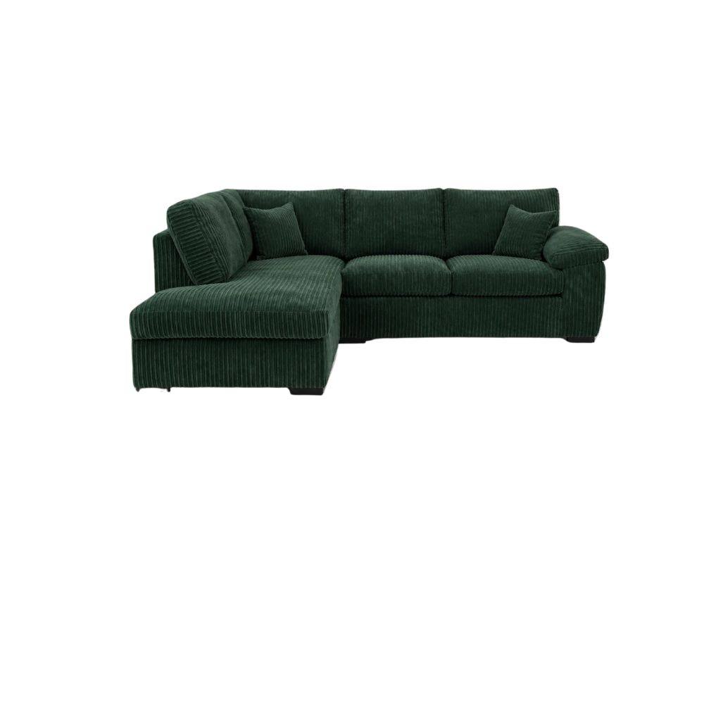 Bliss Furniture Amalfi Left Hand 4 Seater Corner Sofa in Green Fabric
