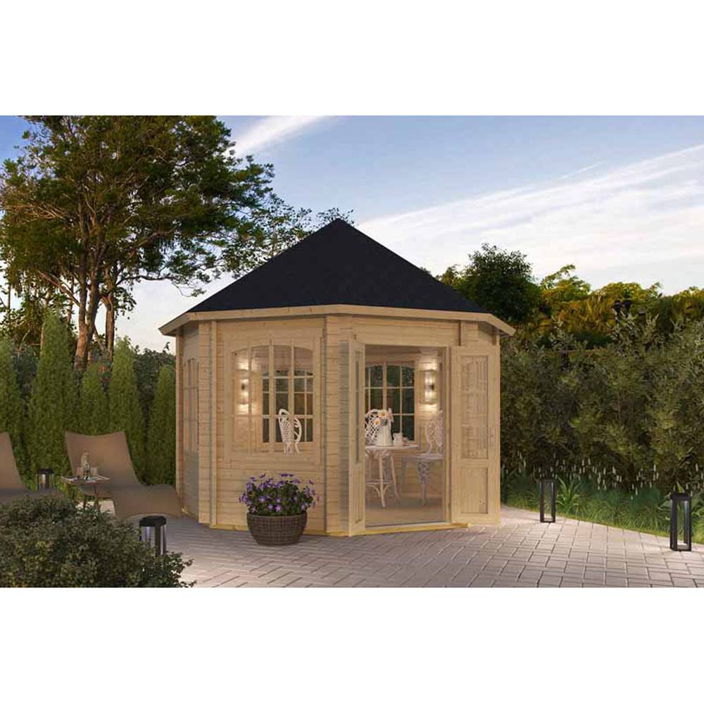 Lasita Maja Ltd Jamaica-Log Cabin, Garden Room, Home Office - L389.4xW389.4xH345.4 cm in Natural 4