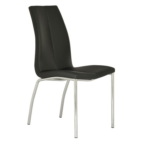 Kansas Faux Leather Dining Chair In Black