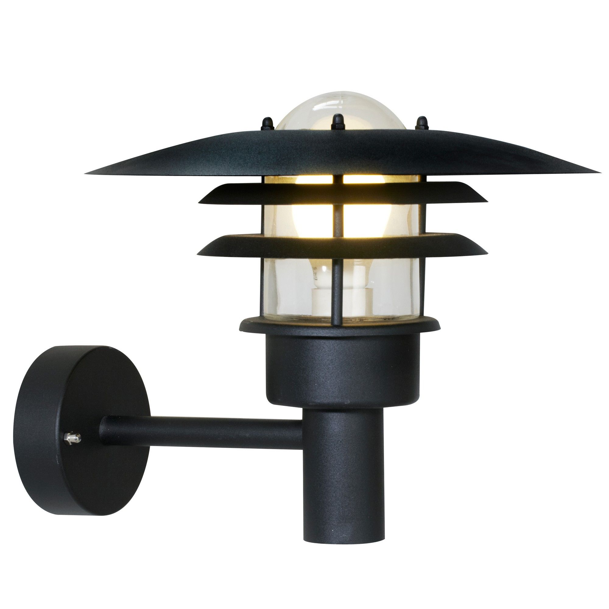 Nordlux Industrial Outdoor Wall Light Black Metal E27 Weatherproof - Mains Powered, IP44