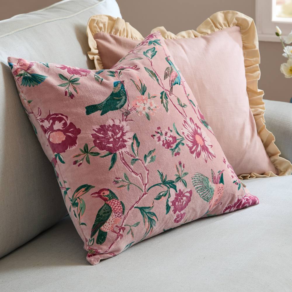 Wylder Aviary 100% Cotton Velvet Cushion