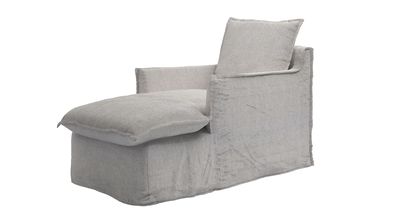 Isaac Chaise Armchair in Rye Baylee Viscose Linen - sofa.com