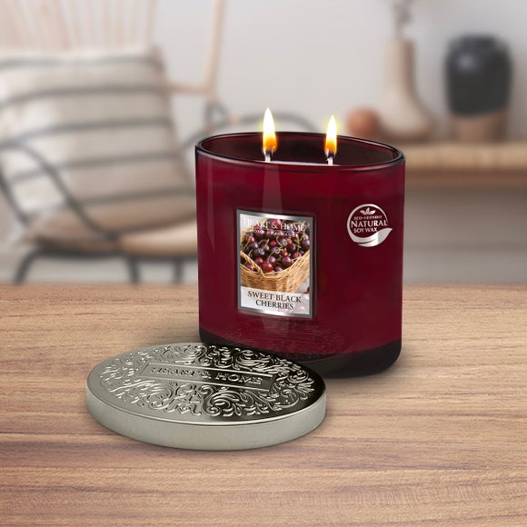 Heart and Home Ellipse Sweet Black Cherries Multi Wick Candle