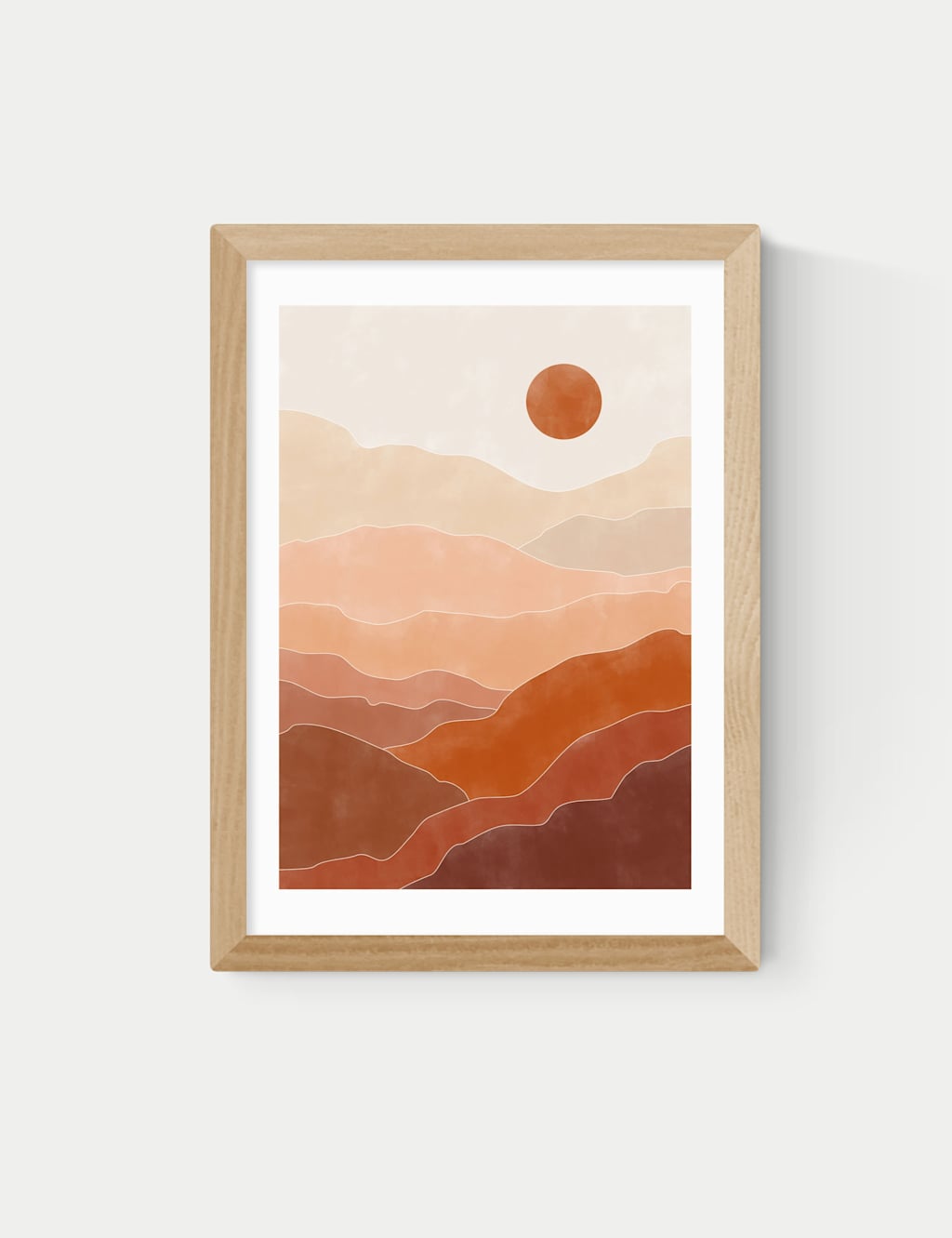 East End Prints Terracotta Landscape Framed Art Print Natural