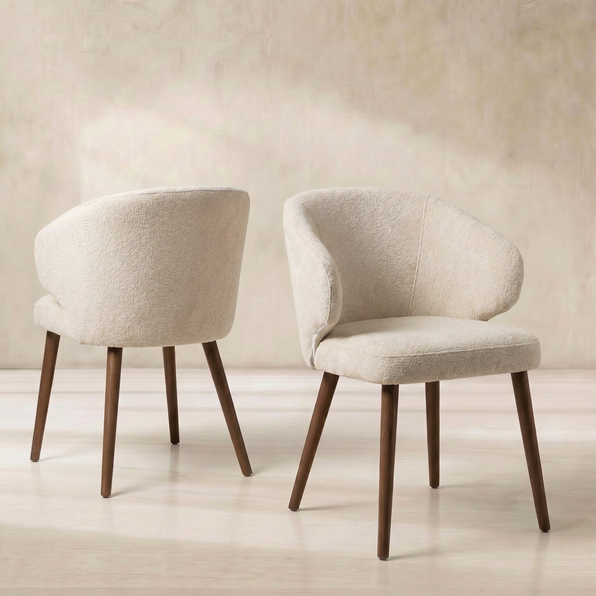 Pure Furniture Minerva Dining Chair With Wooden Legs, Neutral Fabric | Barker & Stonehouse