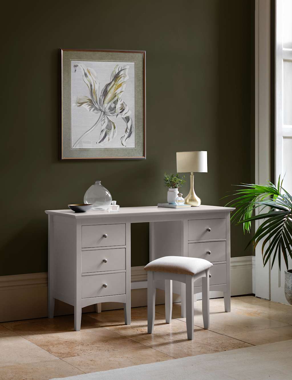 Gallery Direct Hastings Grey Dressing Table & Stool Grey