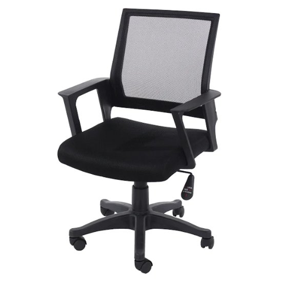 Loft Fabric Home And Office Chair In Black With Arms
