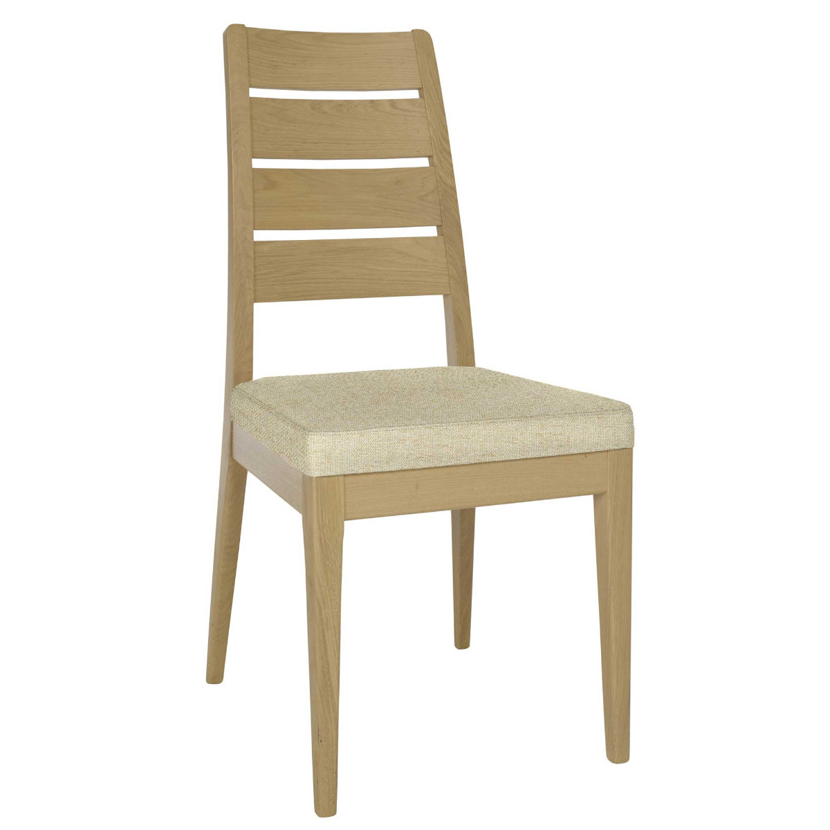 Ercol Romana Fabric Dining Chair - Cream - Oak - W46 x D57 x H96cm - Barker & Stonehouse