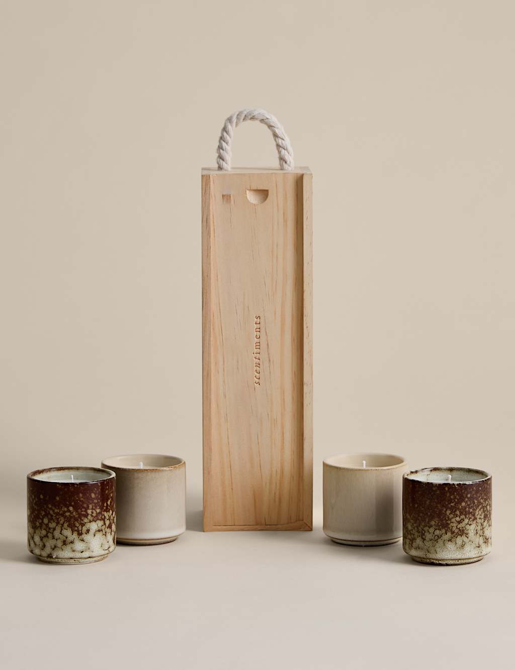 Scentiments™ Set of 4 Espresso Mug Candles Brown Mix