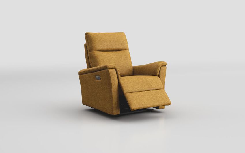 Yellow Fabric Fusignano Power Recliner Chair