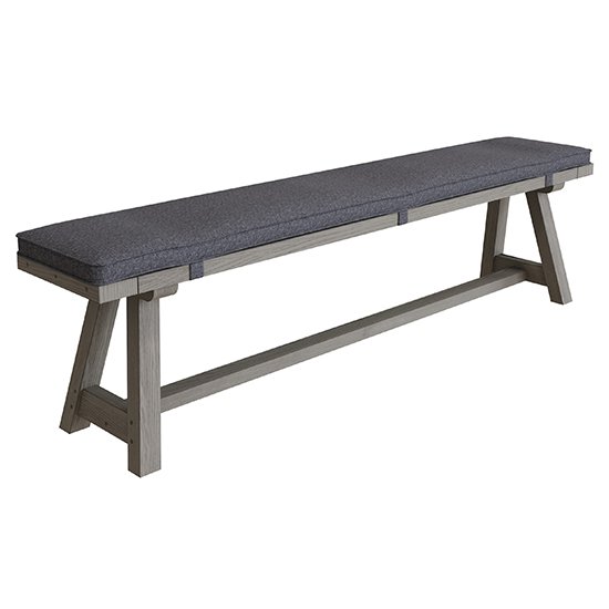 Floyd Wooden 200cm Dining Bench With Cushion In Grey Oak