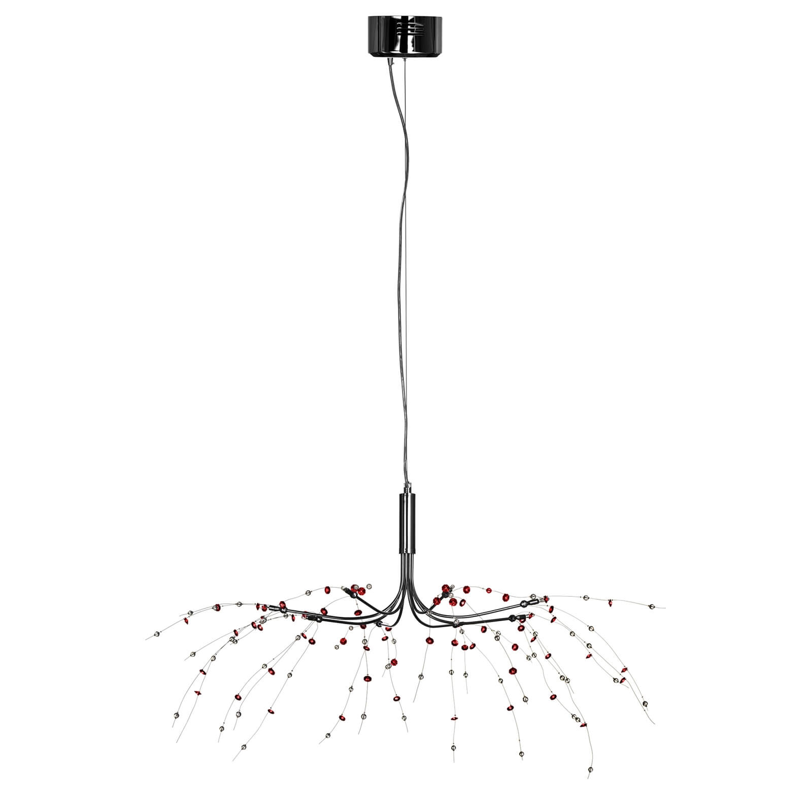 Red and Clear 8 Light Ceiling Light