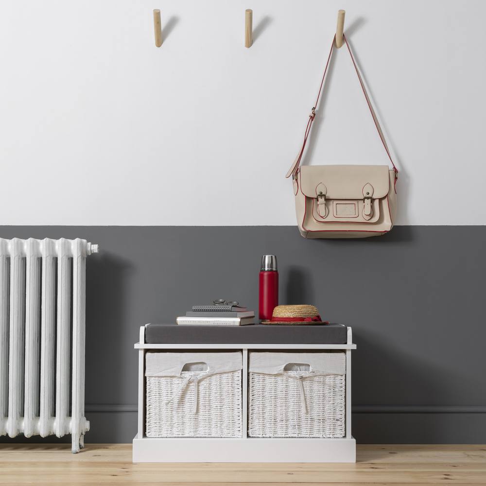 Nöa and Nani Stockholm Storage Bench with 2 Baskets in White