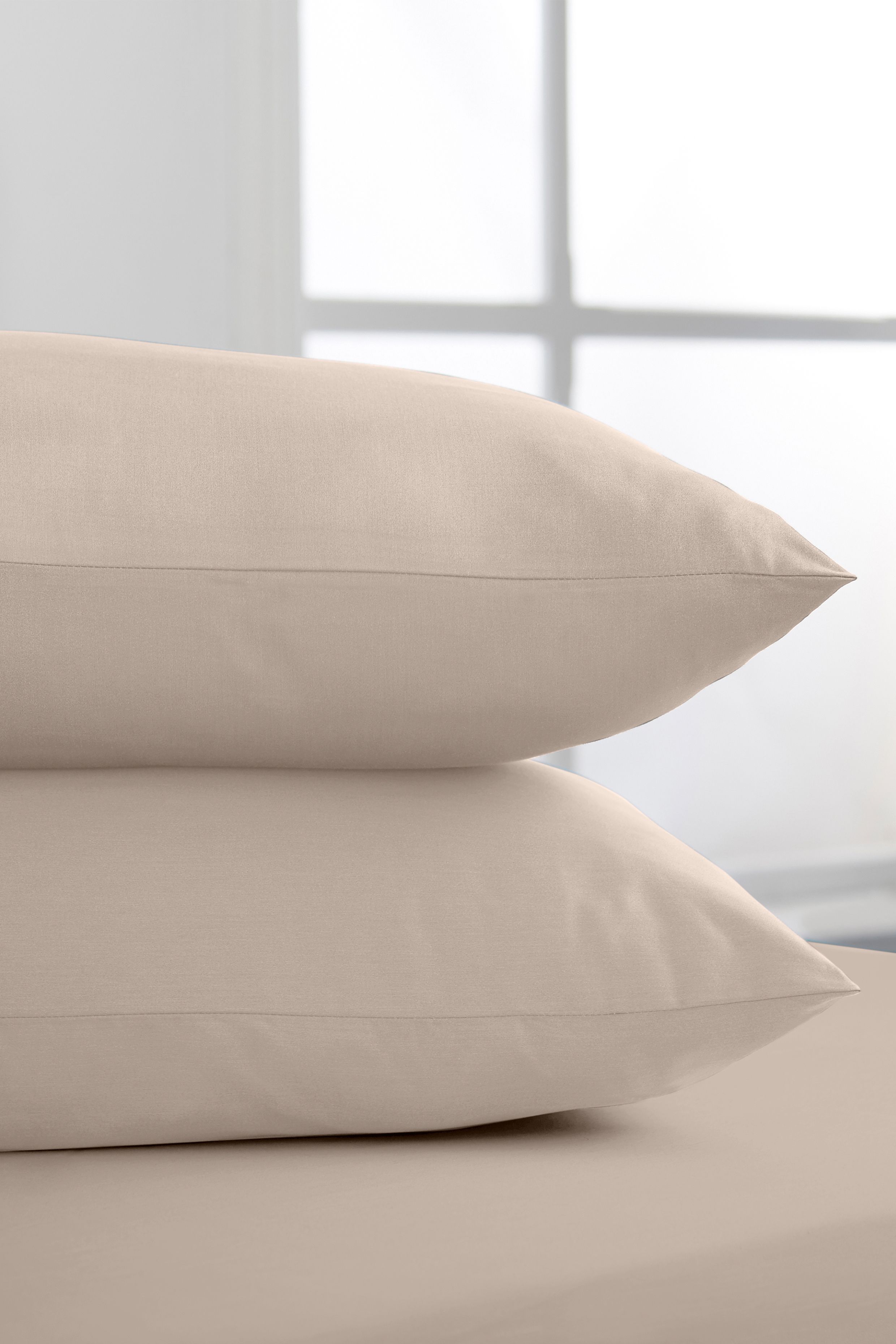 Bianca 400 Thread Count Cotton Sateen Standard Pillowcases in Beige