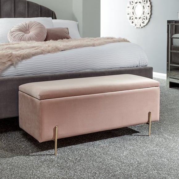Mystica Velour Ottoman Storage Bench