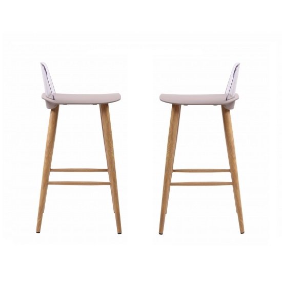 Madisson Stone Bar Stool With Oak Look Metal Legs In A Pair