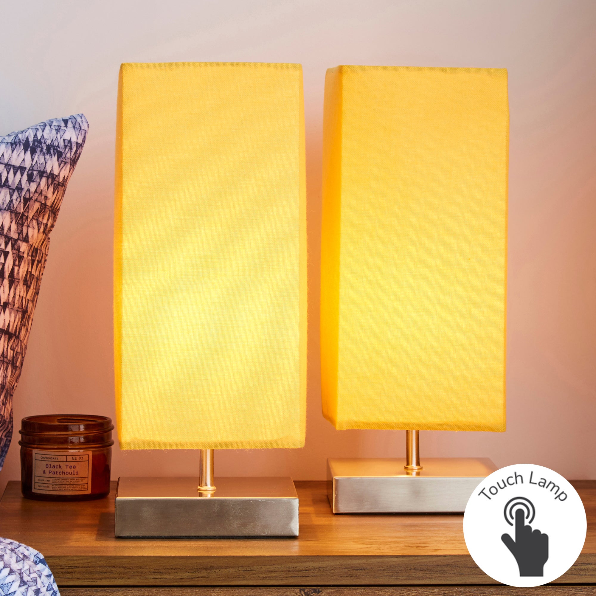 Charlotte Touch Dimmable Ochre Table Lamps Ochre