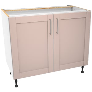 Wickes Ohio Dusky Pink Shaker Base Unit - 1000mm