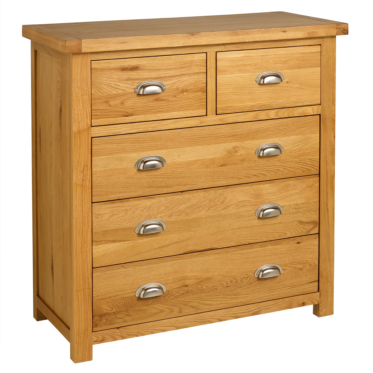 Woburn Oak 2 Over 3 Drawer Chest Brown