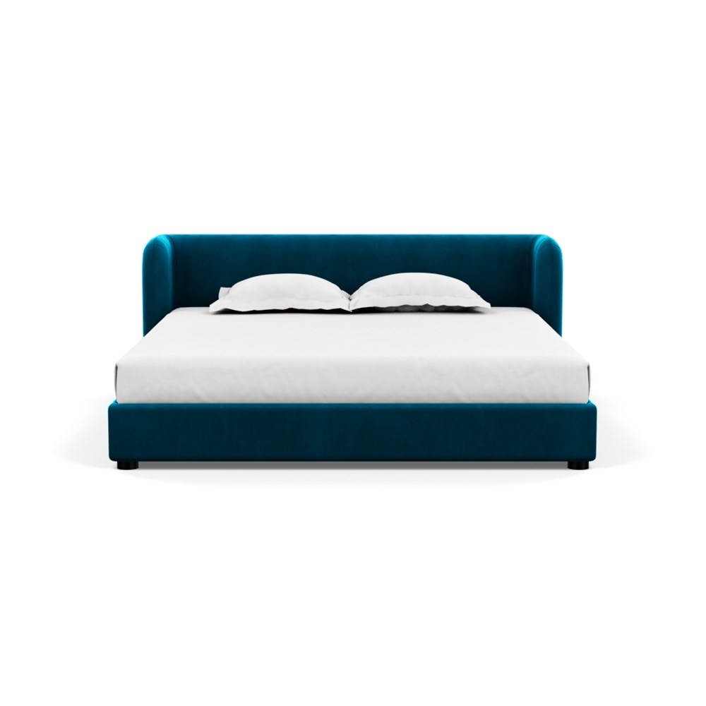 Heal's Group Bed Super King Velvet Teal