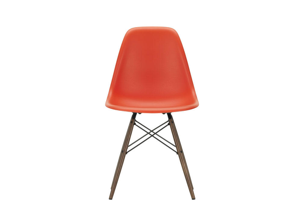 Vitra Eames DSW Chair New Height Poppy Red Dark Maple