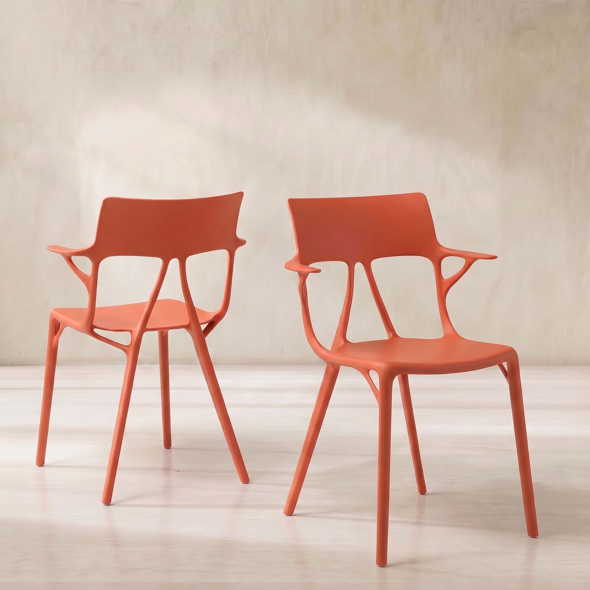 Kartell Ai Dining Chair, Orange Plastic | Barker & Stonehouse