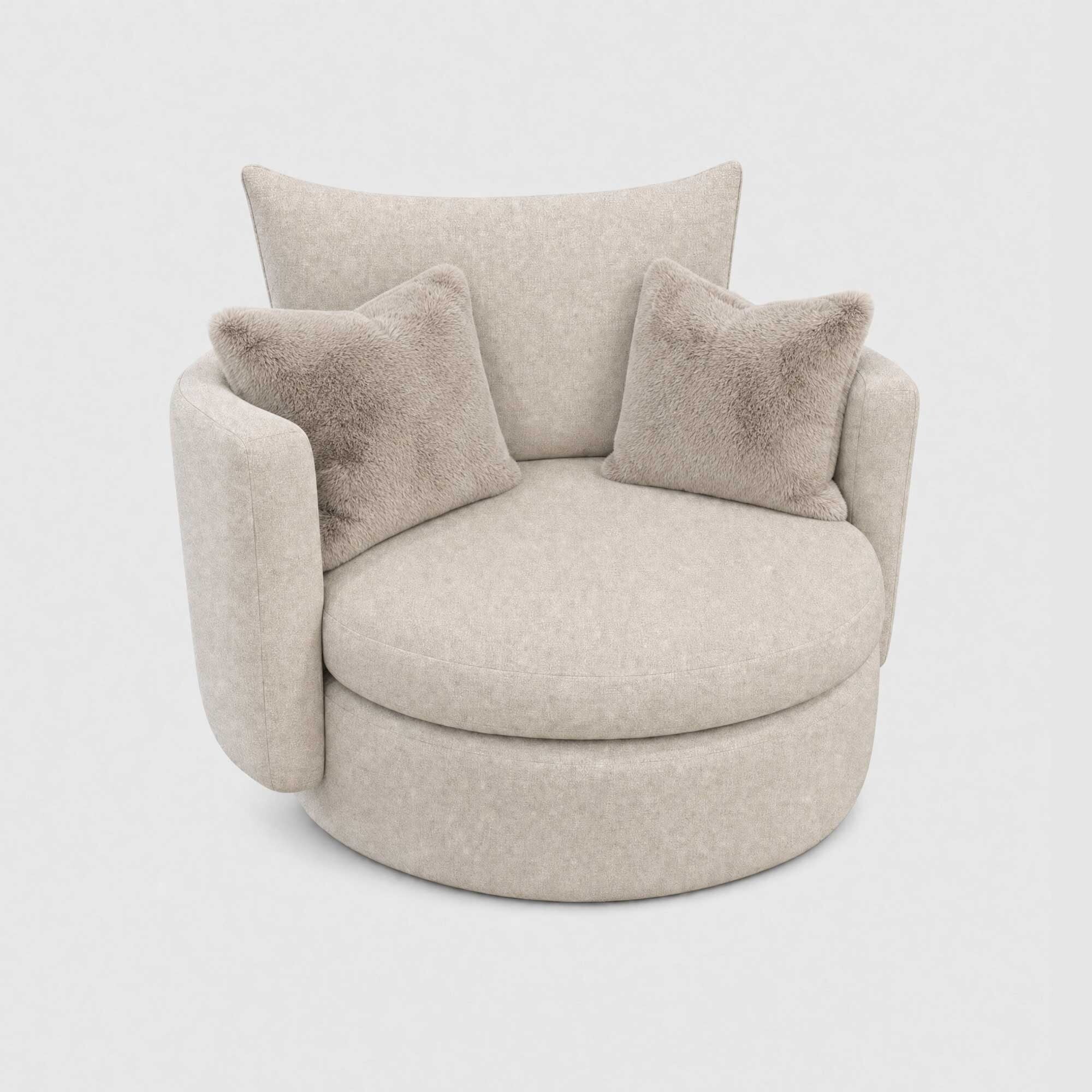 Hidcote Swivel Accent Armchair, Neutral Fabric | Barker & Stonehouse