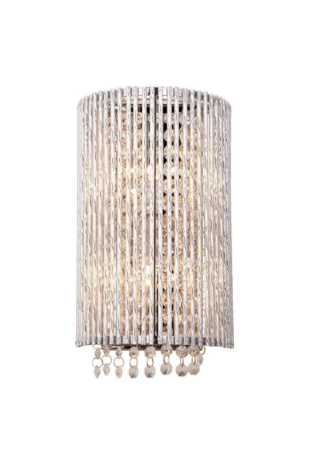Netlighting Galina 2 Light Wall Light Chrome Plate & Clear Crystal G9