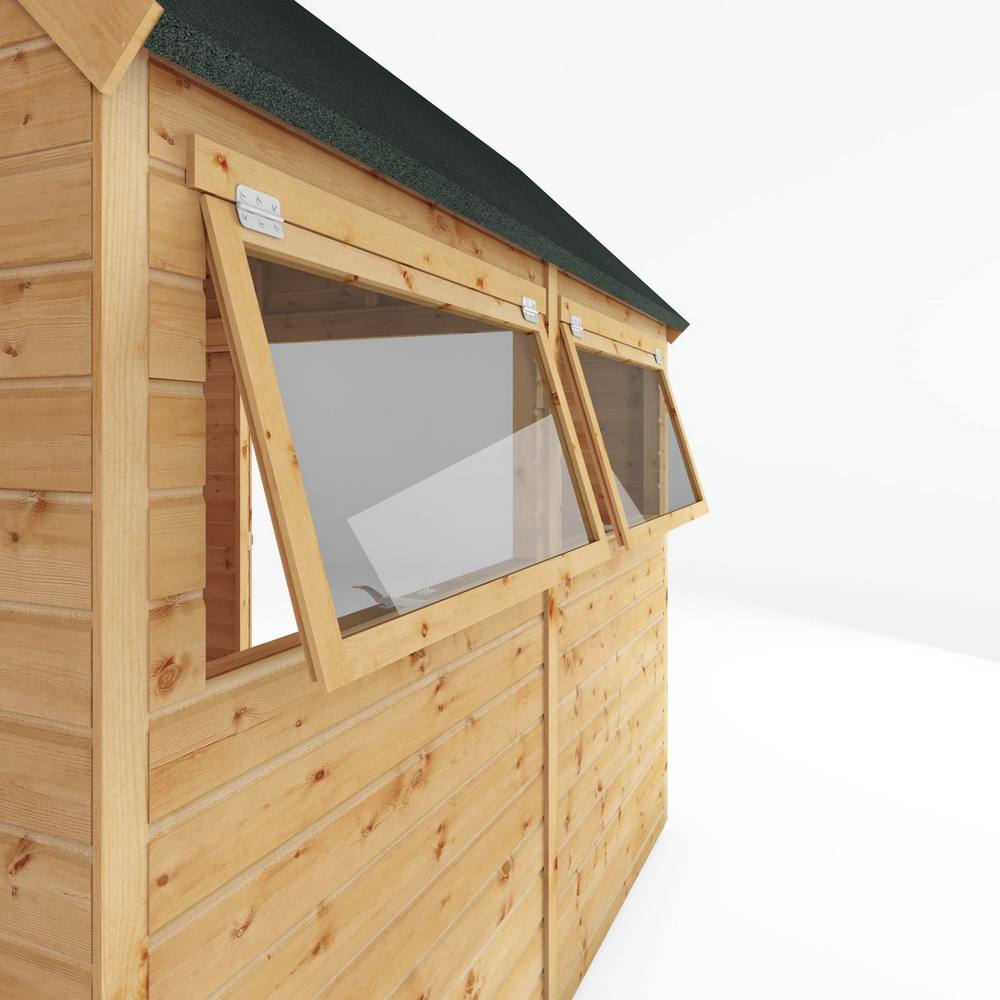Mercia 8 x 8 Ft Premium Shiplap Dutch Barn Shed - L240.8 x W253.9 x H262.6 cm in Light Brown 5