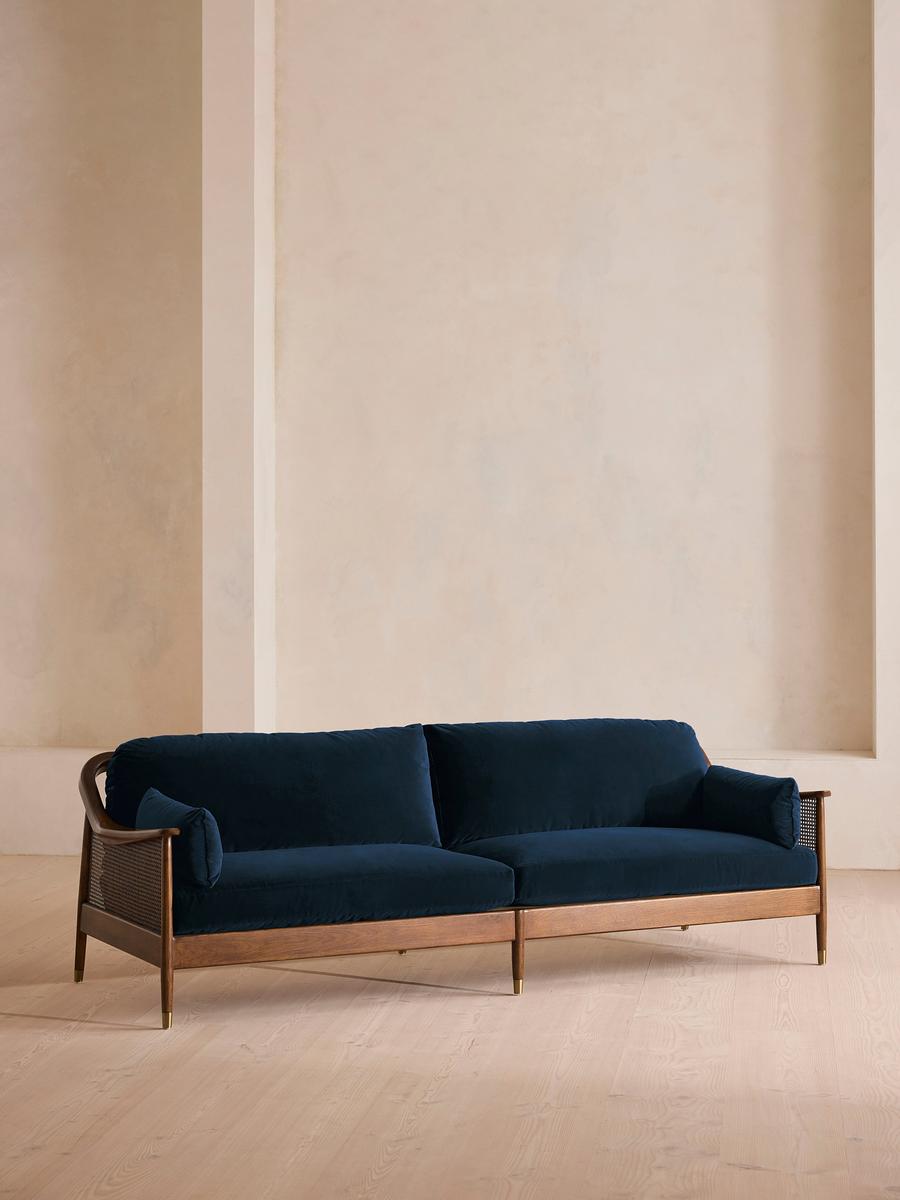 Atlanta Four Seater Sofa, Velvet, Royal Blue