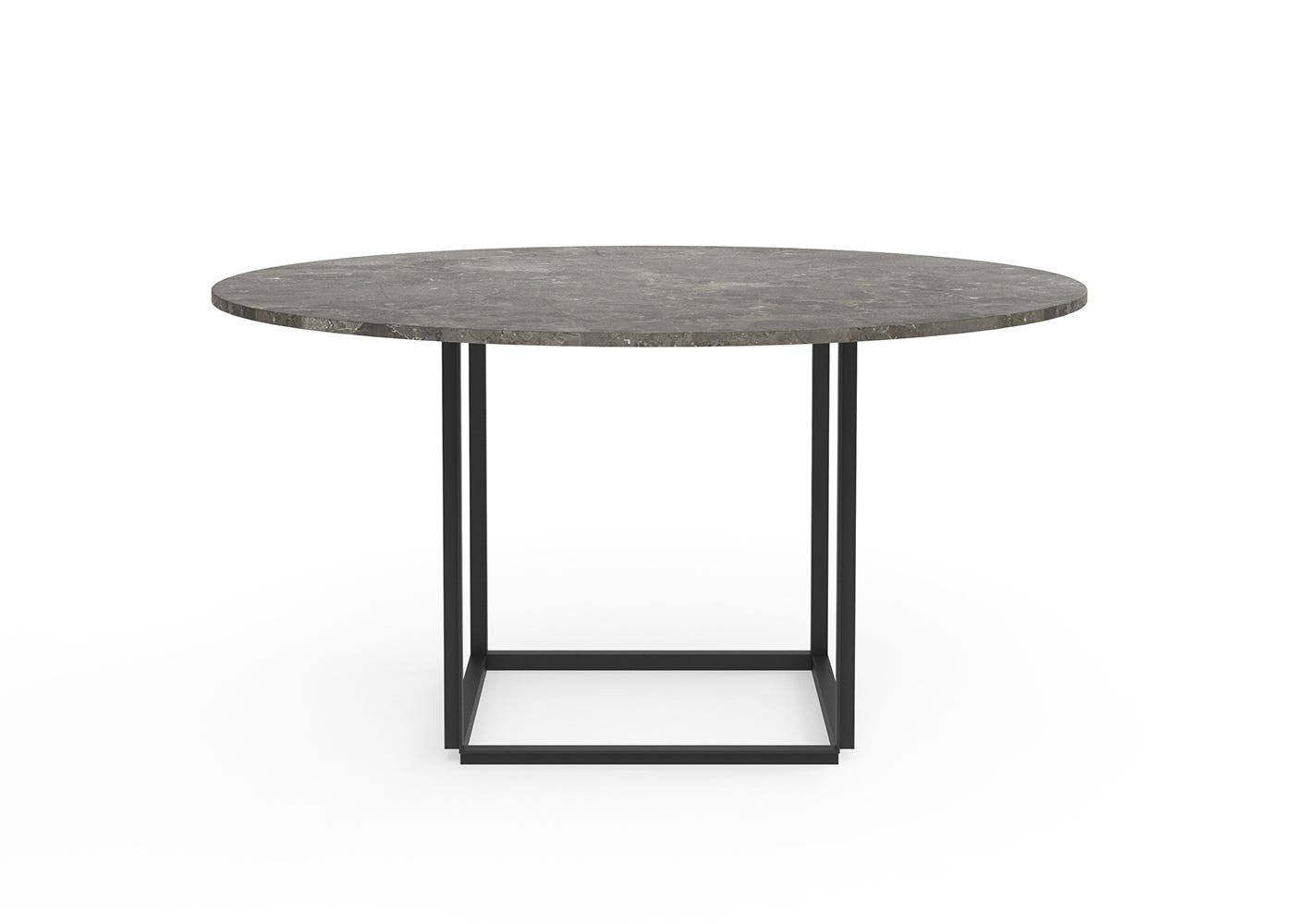 New Works Florence Dining Table 145cm Gris du Marais Marble Black Frame