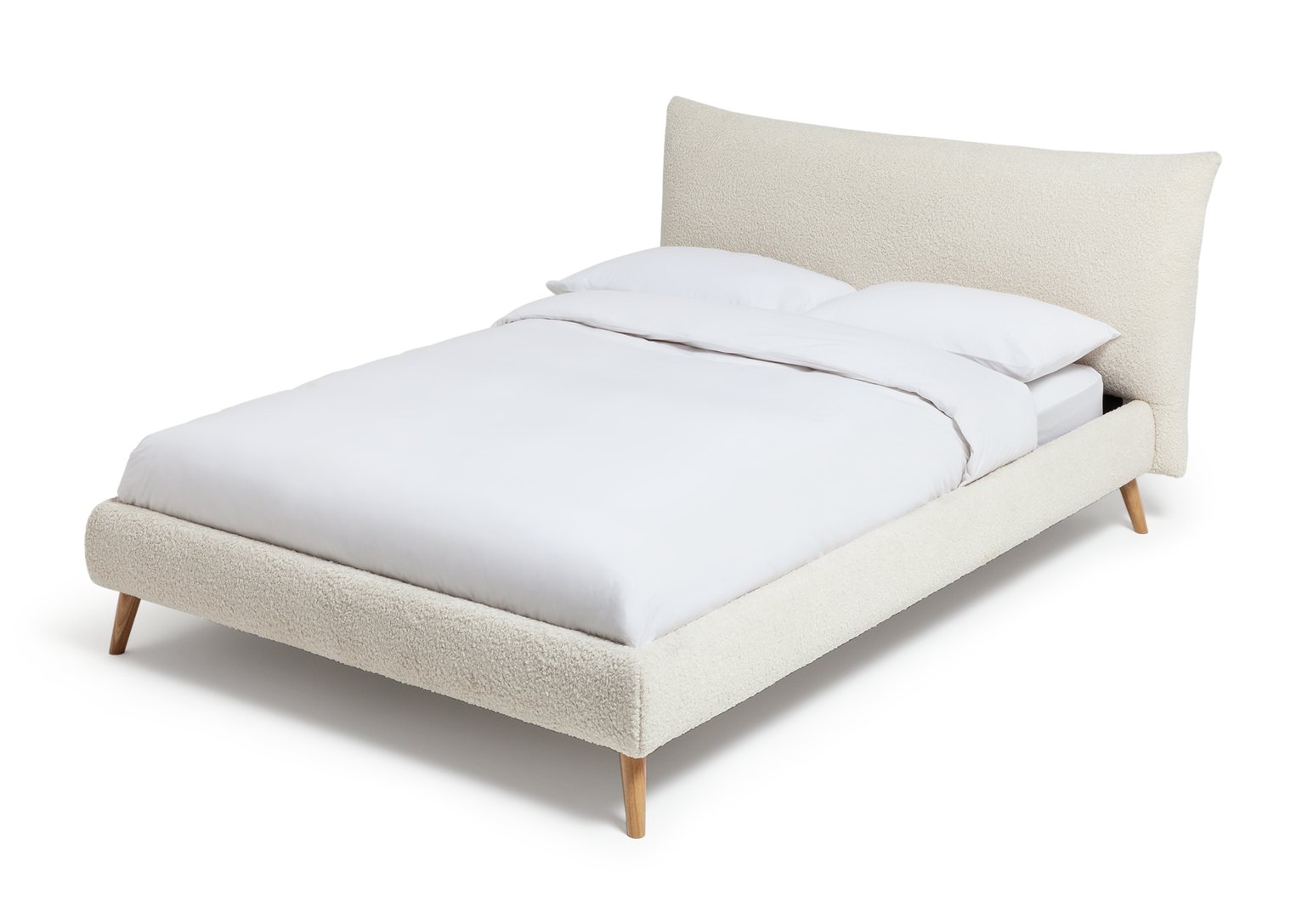 Habitat Marshmallow Kingsize Bed Frame - White Boucle