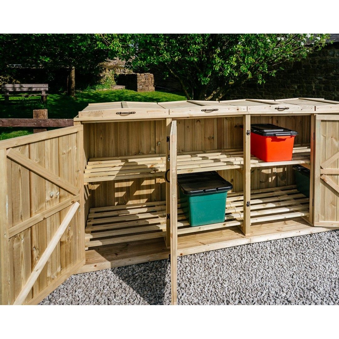 Buttercup Farm Chatburn 8 Recycle Box Store - Timber - Fits 8 x Recycle Boxes in Brown 5