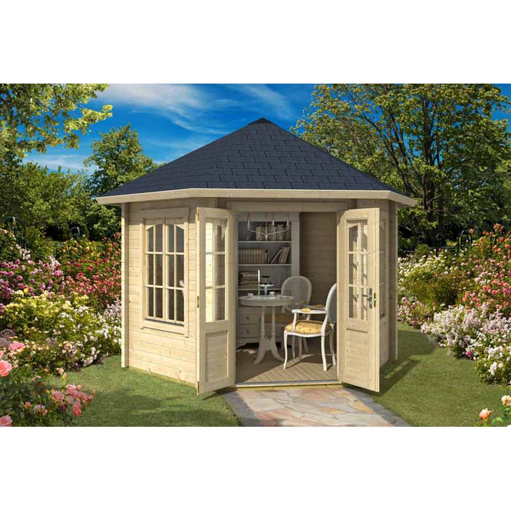 Lasita Maja Ltd Rivera 44-Log Cabin, Garden Room, Home Office - L420xW363.7xH318.1 cm in Natural