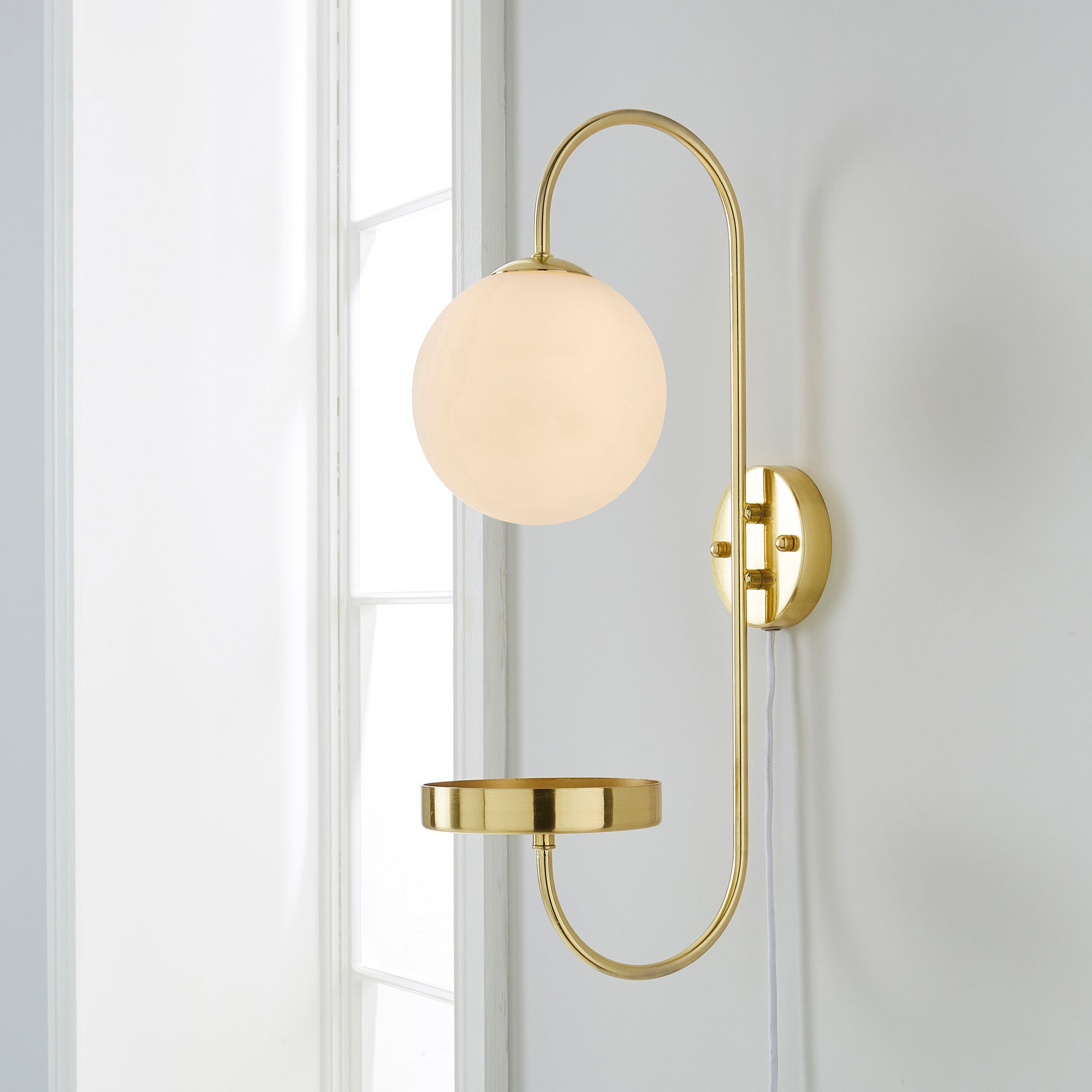 Gigi Plug In Wall Light with Shelf