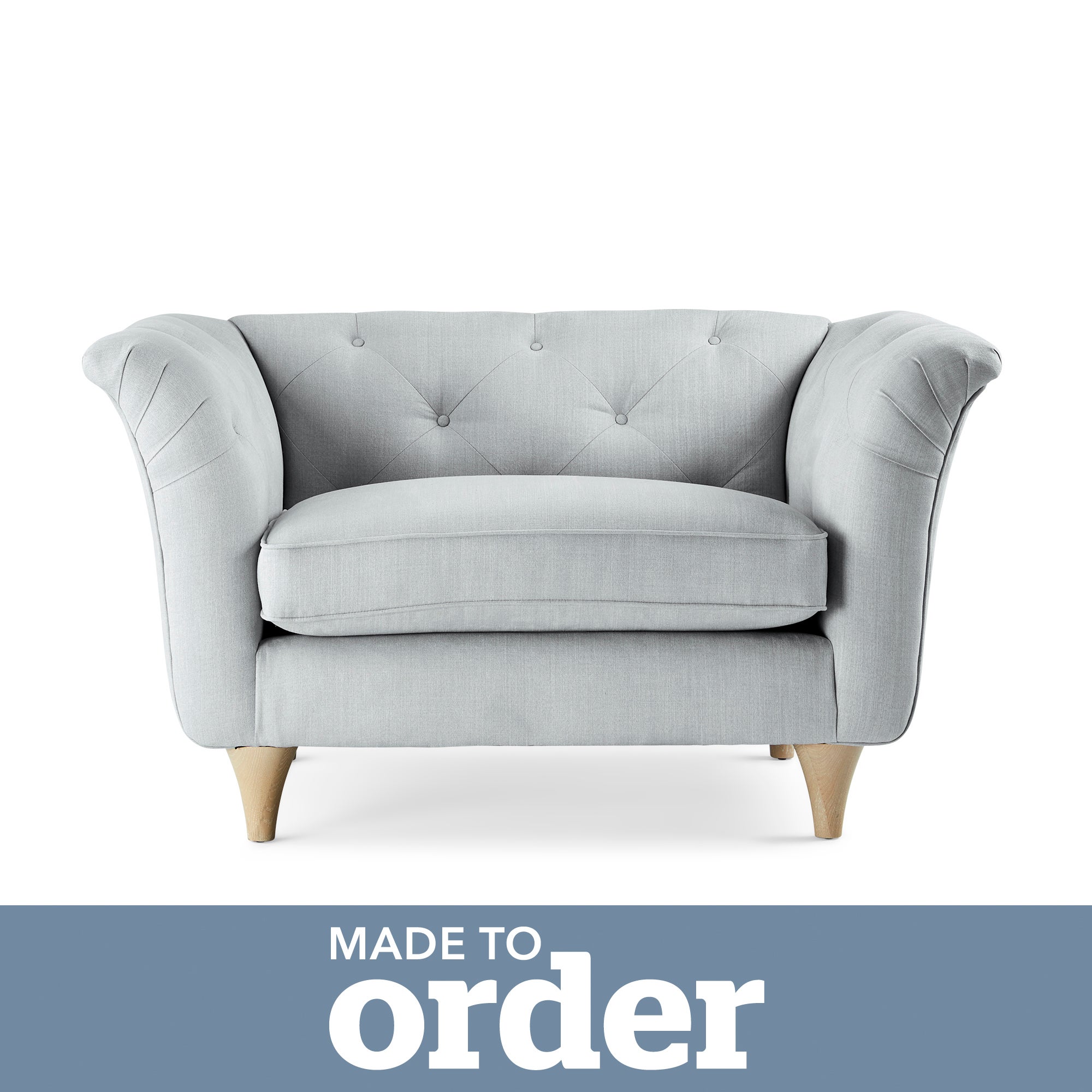 Jaipur Snuggle Chair Brushed Plain Fabric Grey