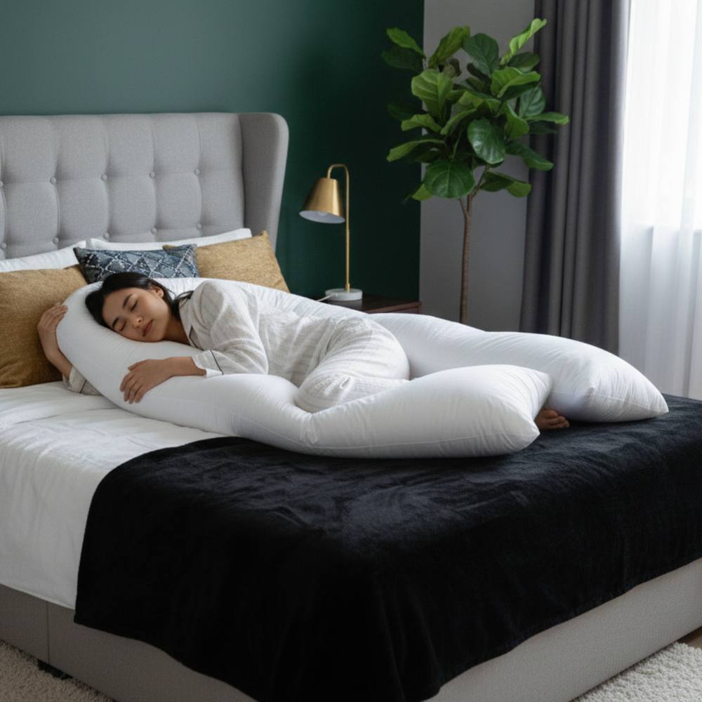 Snug City 9ft U Shaped Pregnancy Body Pillow Full Body Maternity Support in White