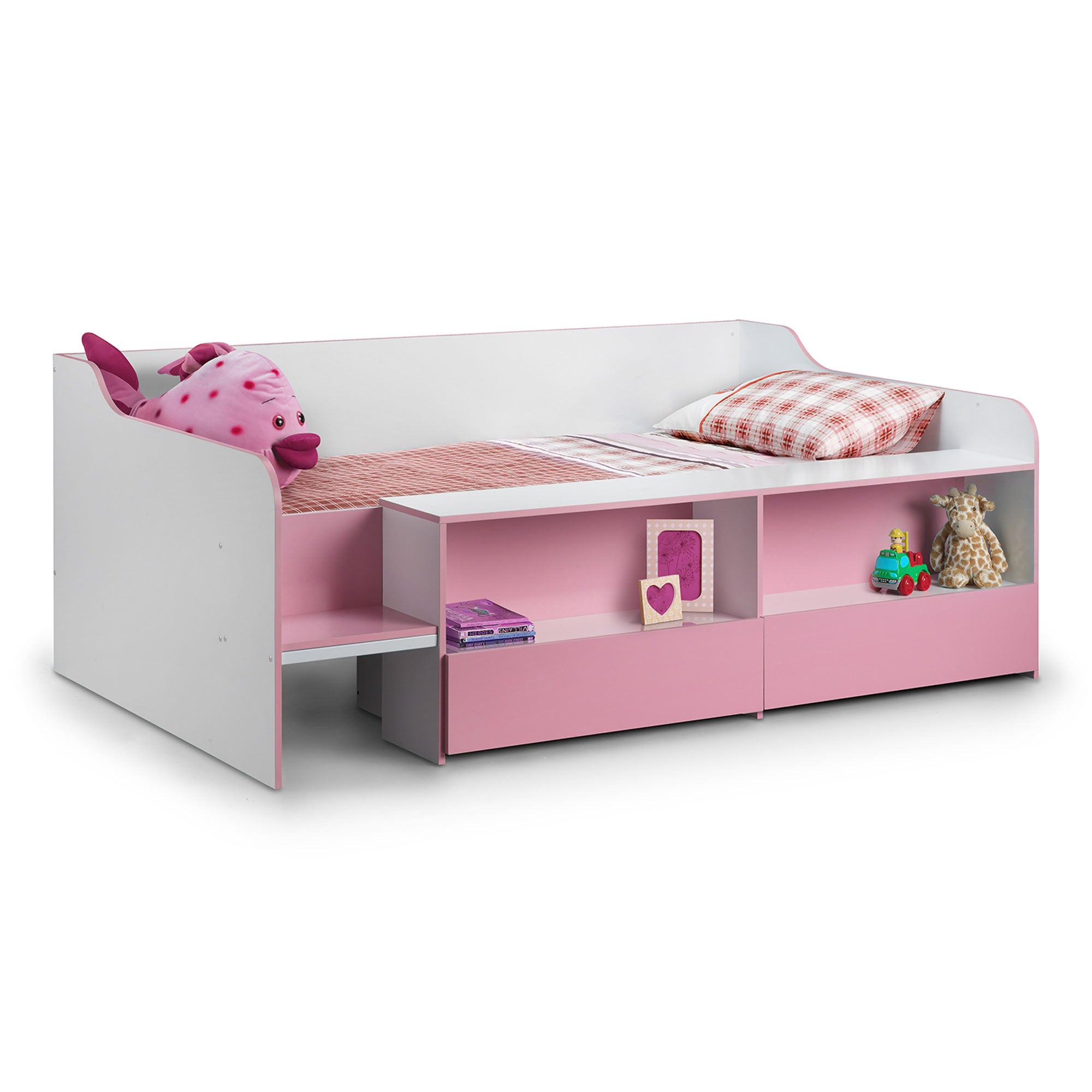 Stella Pink Low Sleeper Bedstead Pink/White