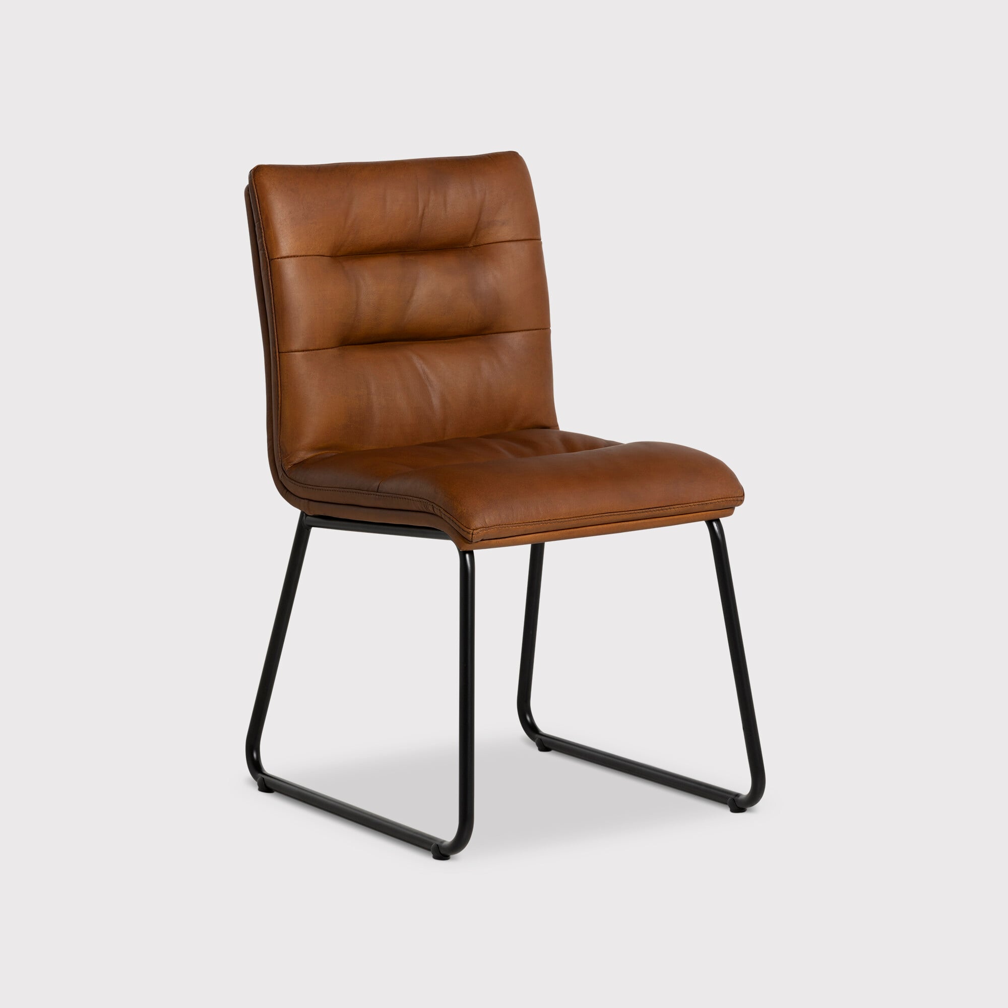 Pure Furniture Zena Dining Chair, Brown Leather | Barker & Stonehouse