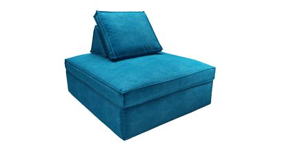 Harry Large Pouffe with bolster cushion in Scuba Smart Velvet - sofa.com