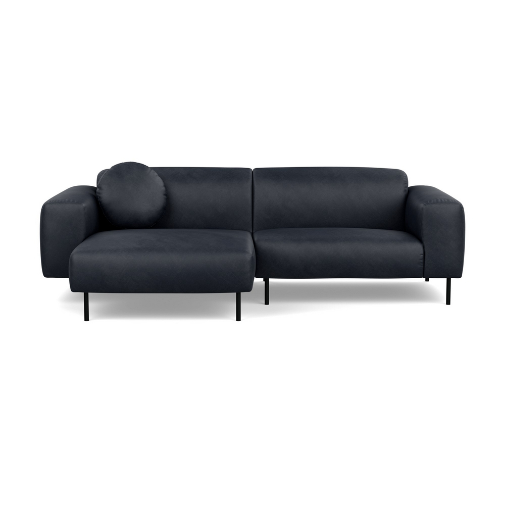 Heal's Luna Left Hand Facing Corner Chaise Sofa Luxury Leather Anthracite