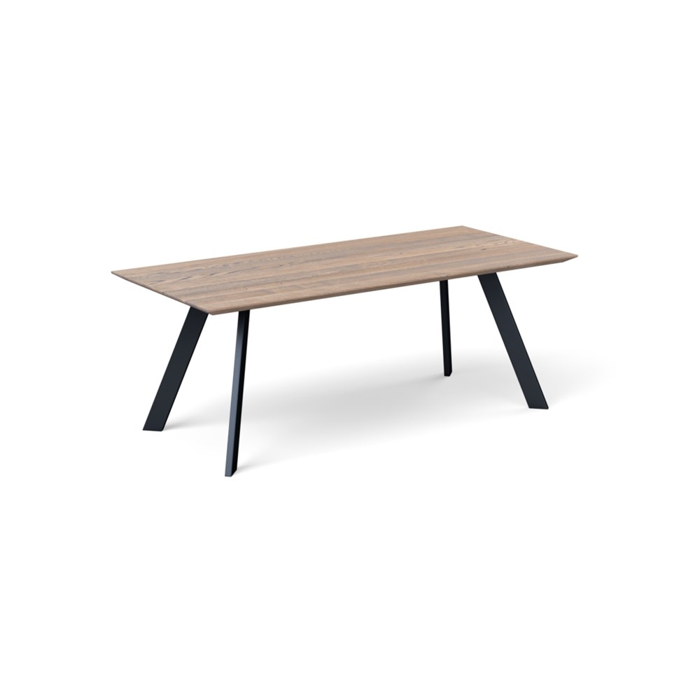 Heal's Madrid Table 280x100cm Grey Oak Chamfered Edge Filled
